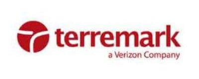 A red and white logo for the internet company terrem.