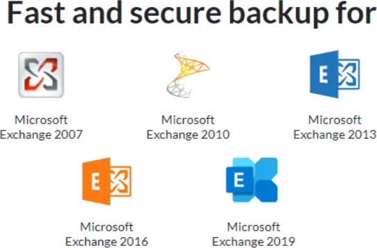 A group of icons that include microsoft exchange 2 0 1 3, sharepoint server 2 0 1 0 and office 2 0 1 6.